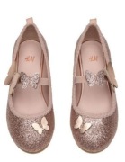 Złote baleriny H&M 29 wkładka 18,5 cm brokatowe