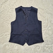 Kamizelka garniturowa M Granatowa w kratkę MNG super Slim fit