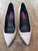 HUGO BOSS Syria - Szpilki białe szare 36 gołębie