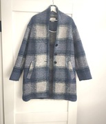 Isabel Marant Etoile wełniany płaszcz w kratę premium designer 