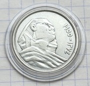 #3060 Egipt 10 piastrów 1955 srebro ładna 