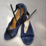 Sandały na koturnie Venezia skóra naturalna zamszowa 