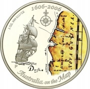 Australia 1 dolar 2006 mapa Australii UNCJA SREBRA