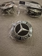 Zestaw oryginalnych czarnych dekielków do kół Mercedes-Benz 75 mm.