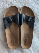 Czarne brązowe eleganckie regulowane buty klapki Regatta 41