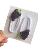 Ręcznie robione spinki do włosów – winogrona, dla dziewczynki, 2 szt.