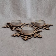 Świąteczne podstawki pod świeczki | Płatki śniegu | Zestaw 3 sztuk