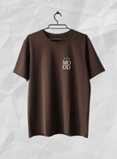 Bawełniany T-shirt oversize Good Mood Produkt polski, czekolada / brąz