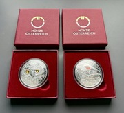 Srebrna moneta Austria kryształy Swarovski The Wisdom Of The Owl