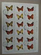 POLSKA Fi 3195-3200 MOTYLE Arkusz kasowany Rocznik 1991