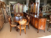 Włoski komplet jadalnia witryna komoda stół krzesła 