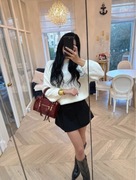 Hurt Ecru damski sweter oversize z domieszką wełny