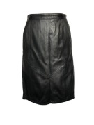 Skórzana, klasyczna spódnica ze skóry naturalnej, za kolano, S (36)