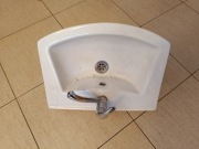 Umywalka łazienkowa 50 cm + bateria + syfon komplet ceramiczna