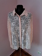 Nowa bluzka r. XL/42 Mango koronka łososiowy 