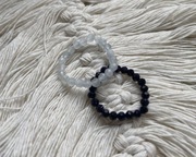 Pierścionek na gumce, regulowany labradoryt,spinel