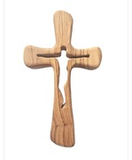 Krzyż z drewna oliwnego rękodzieło handmade 21 cm wysoki wiszący