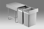 Wysuwany kosz na śmieci Wesco do szafki min 400 mm 32L (2x16L)