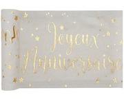 Elegancki, metaliczny, biały złoty bieżnik na stół