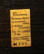 BILET KARTONIKOWY REICHENAU BOGATYNIA 1944