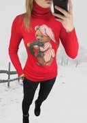 Cienki golf z aplikacją świąteczną firmy Azara 