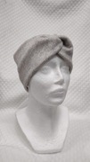 Opaska na głowę  Nitchi turban zimowa wełna niude popiel 