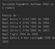 Bagażnik samochodowy na 2 rowery