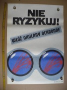 Plakat BHP .Stary plakat PRL