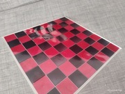 Elegancka Szachownica z Żywicy Epoksydowej - Czerń i Czerwień