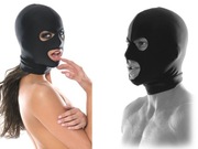 EROTYCZNA SATYNOWA MASKA KOMINIARKA Z OTWORAMI BDSM