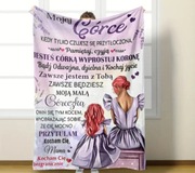 Nowy duży koc mięciutki dla Córki Tekst Polski