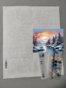 Malowanie po numerach 40x50 krajobraz zimowy