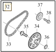Napęd pompy oleju Volvo 31320737