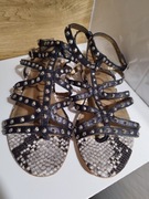 Sam Edelman sandały Gladiator skórzane paski skóra węża, r.39