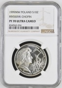 10 zł - 1999 - Fryderyk Chopin, 150. rocznica śmierci - NGC PF70 UC