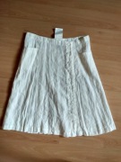 Spódnica lniana ANN - rozmiar L (40) - krem/ beżow