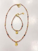 Zestaw biżuterii damskiej naturalne kamienie ze  stali chirurgicznej 