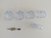 Transparentny pas cnoty klatka erekcyjna chasity cage