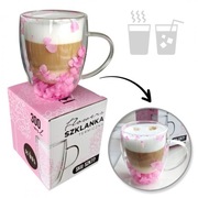Szklanka termiczna z hortensją w środku róż 300 ml 1szt SZK77