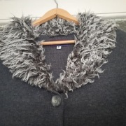 długi szary rozpinany sweter * X-ROSES Americanos