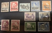 Kenia Uganda Tanganika 1959 Elżbieta II nadruk Official pełna seria **/*