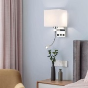 Kinkiet lampa gwint E27 + lampka led do czytania + usb, nieużywana