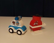 Używany zestaw LEGO Duplo 10957 - Helikopter strażacki i radiowóz