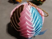 Bombka Hand Made Karczoch Brąz Róż Błękit 8,5cm