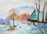 TATRY zimowa HALA(akwarela wykonanie)36X48CM