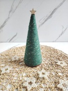 Choinka handmade ze sznurka bawełnianego unikat boho zielona 