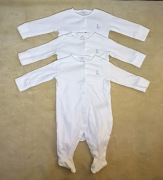 Zestaw 3 białych pajacyków niemowlęcych NEXT 3-6m