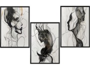 Plakat 30x40cm-nowoczesne,twarze we mgle ,szare tło,salon 