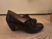 martensy buty obcas czarne vintage