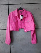 kurtka dżinsowa różowa z diamencikami błyszcząca marki I SAW IT FIRST